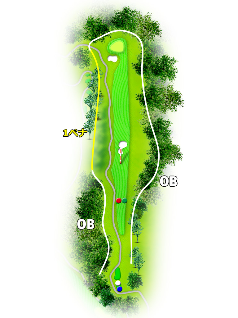 岩舟ゴルフクラブ（旧：ＩＷＡＦＵＮＥ ＧＯＬＦ ＣＬＵＢ） IN12番ホール コース図