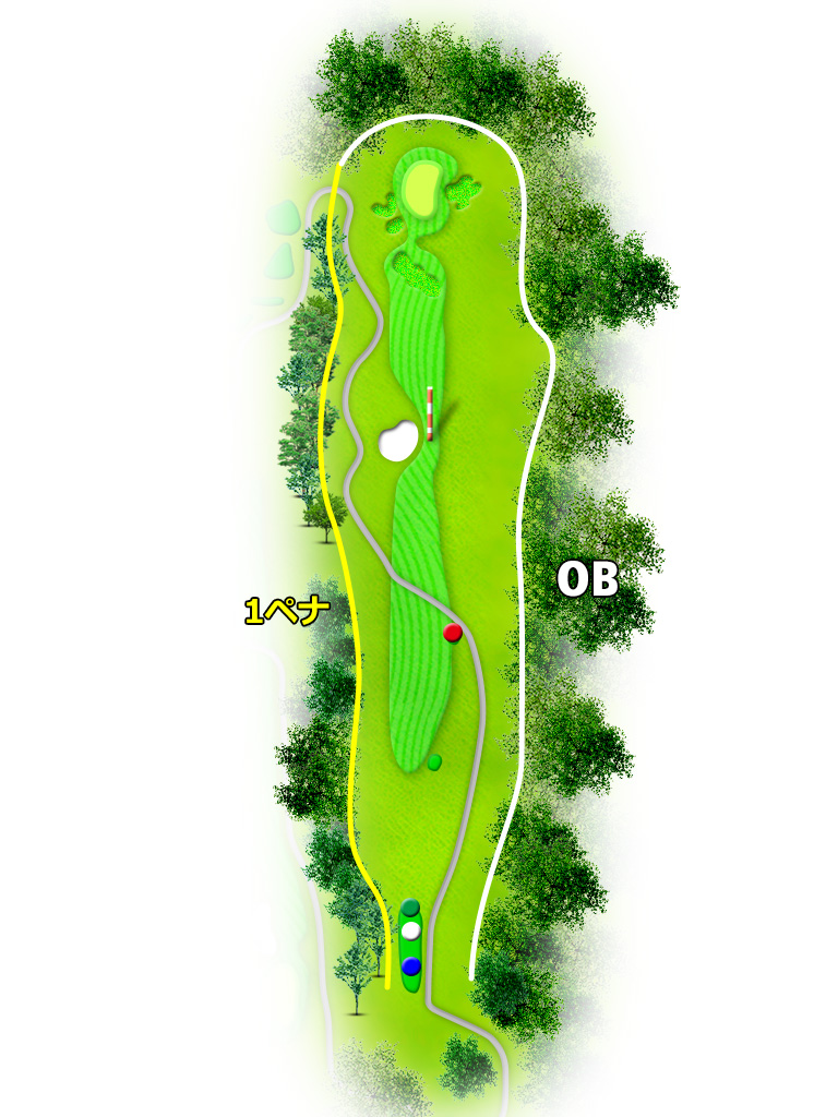 岩舟ゴルフクラブ（旧：ＩＷＡＦＵＮＥ ＧＯＬＦ ＣＬＵＢ） IN13番ホール コース図