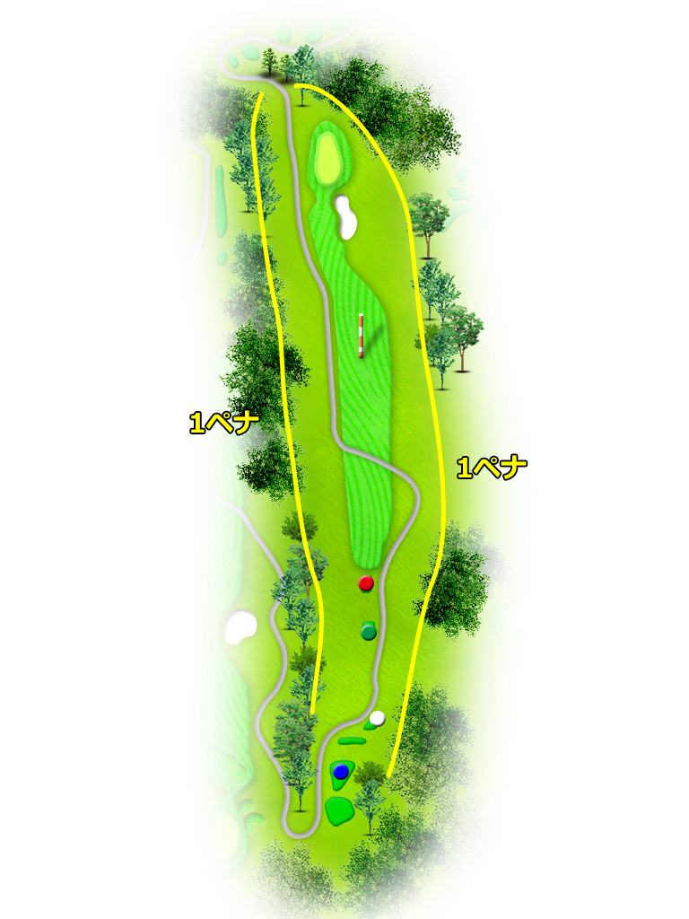 岩舟ゴルフクラブ（旧：ＩＷＡＦＵＮＥ ＧＯＬＦ ＣＬＵＢ） IN14番ホール コース図