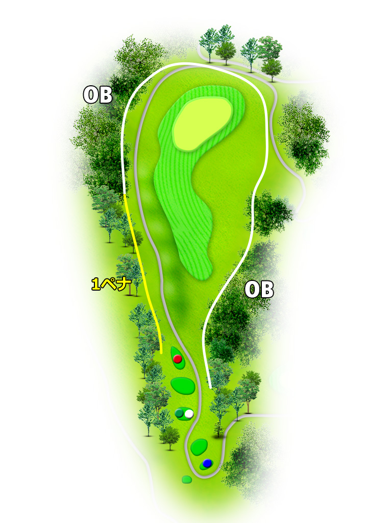 岩舟ゴルフクラブ（旧：ＩＷＡＦＵＮＥ ＧＯＬＦ ＣＬＵＢ） IN15番ホール コース図