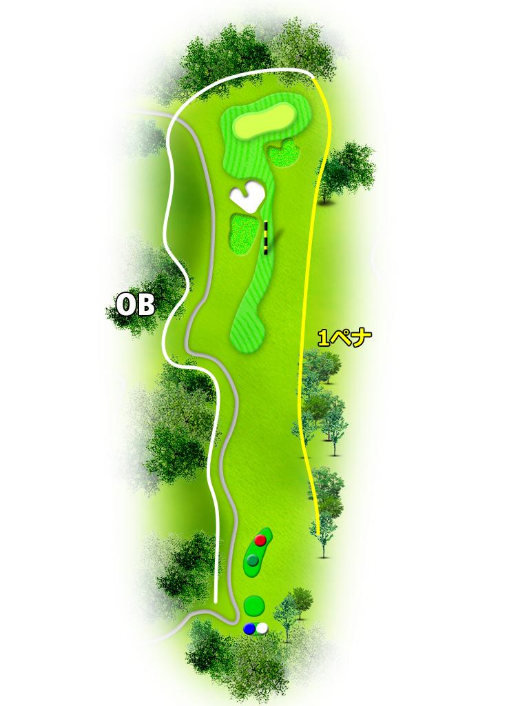 岩舟ゴルフクラブ（旧：ＩＷＡＦＵＮＥ ＧＯＬＦ ＣＬＵＢ） IN16番ホール コース図