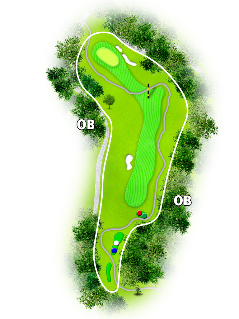 岩舟ゴルフクラブ（旧：ＩＷＡＦＵＮＥ ＧＯＬＦ ＣＬＵＢ） OUT2番ホール コース図