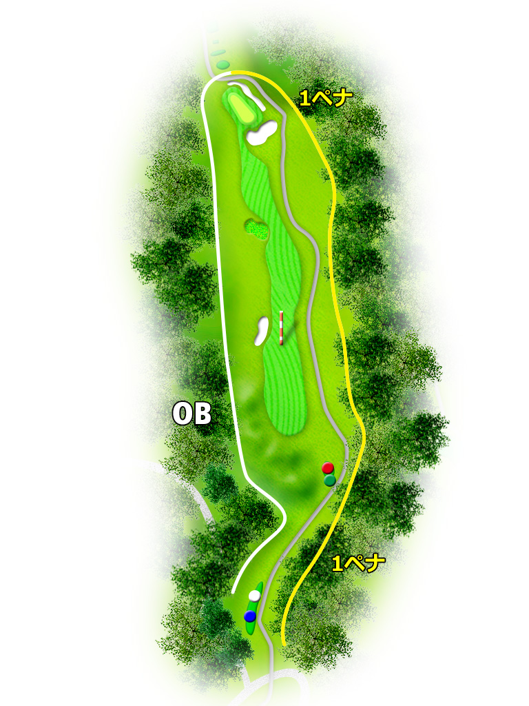 岩舟ゴルフクラブ（旧：ＩＷＡＦＵＮＥ ＧＯＬＦ ＣＬＵＢ） OUT3番ホール コース図