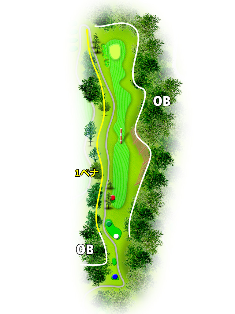 岩舟ゴルフクラブ（旧：ＩＷＡＦＵＮＥ ＧＯＬＦ ＣＬＵＢ） OUT6番ホール コース図