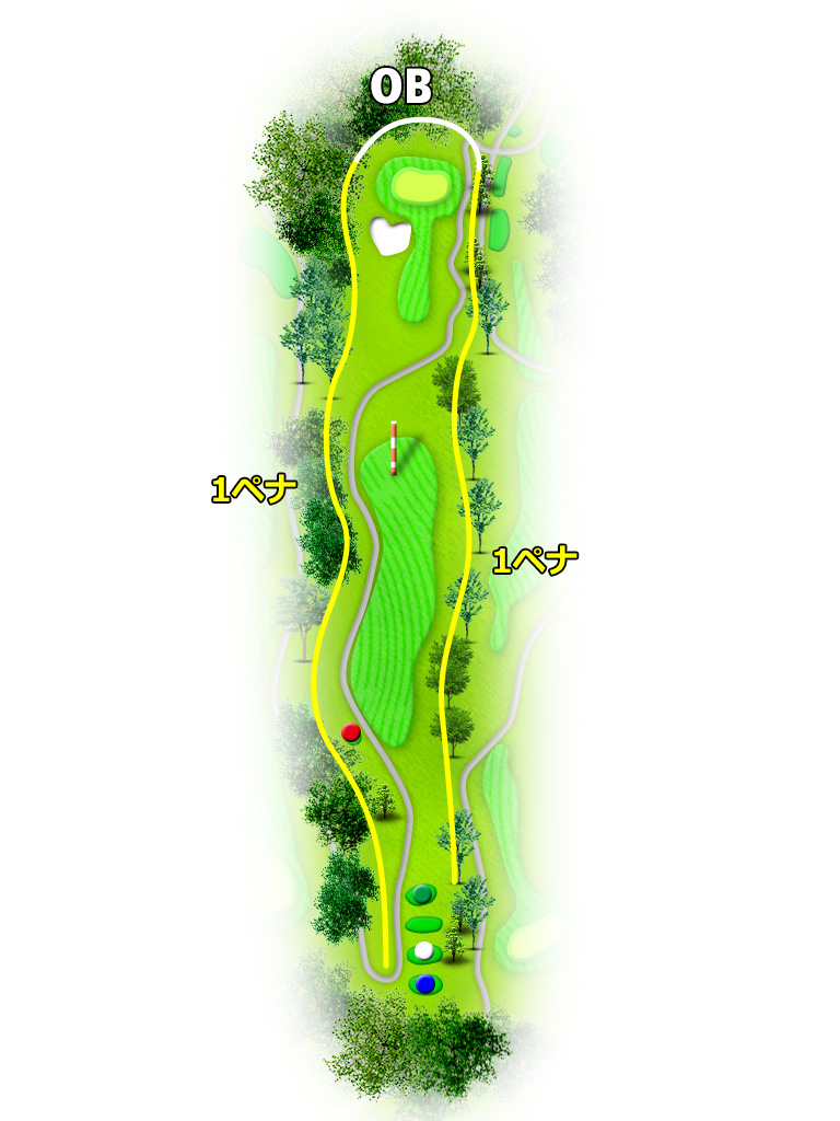 岩舟ゴルフクラブ（旧：ＩＷＡＦＵＮＥ ＧＯＬＦ ＣＬＵＢ） OUT7番ホール コース図