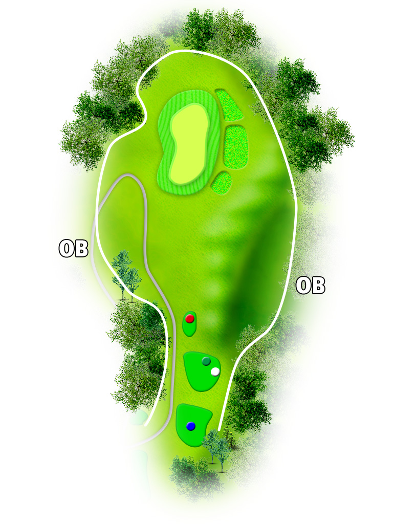 岩舟ゴルフクラブ（旧：ＩＷＡＦＵＮＥ ＧＯＬＦ ＣＬＵＢ） OUT8番ホール コース図