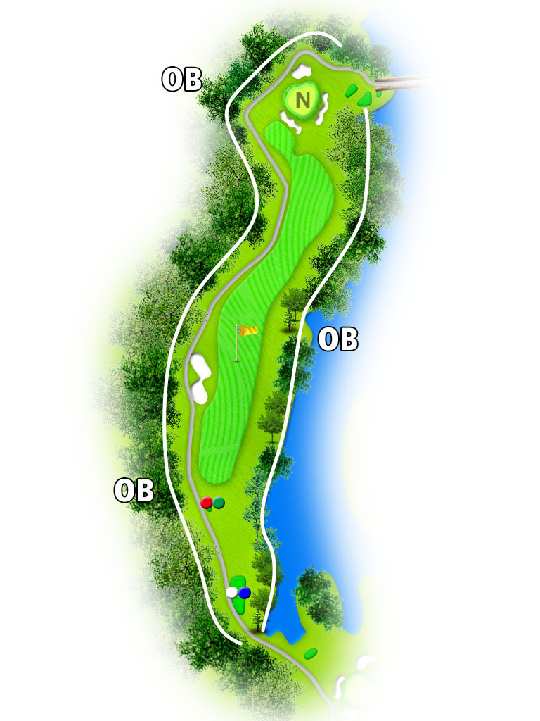 かほゴルフクラブ IN14番ホール コース図