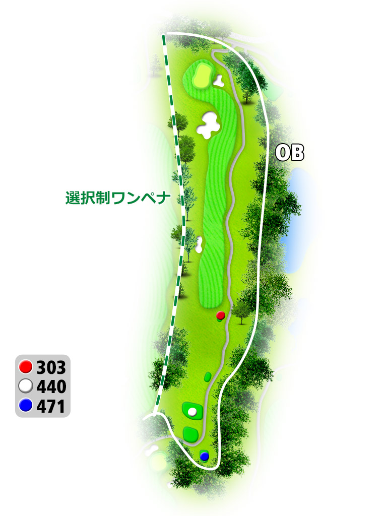 大津カントリークラブ 西コース IN18番ホール コース図