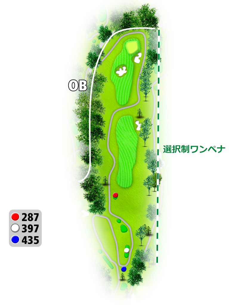 大津カントリークラブ 西コース OUT3番ホール コース図