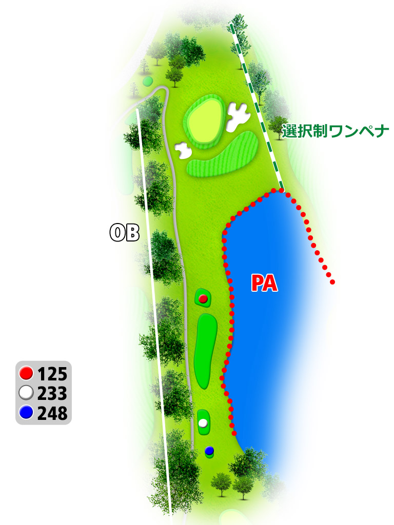 大津カントリークラブ 西コース OUT7番ホール コース図