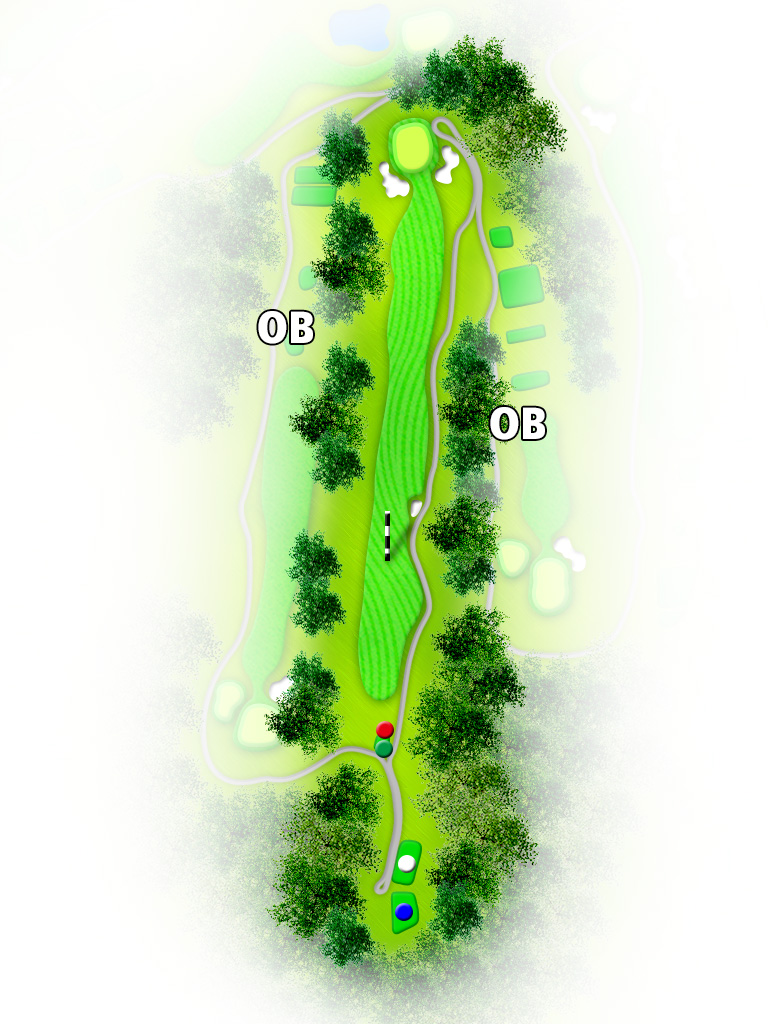 亀岡ゴルフクラブ IN16番ホール コース図
