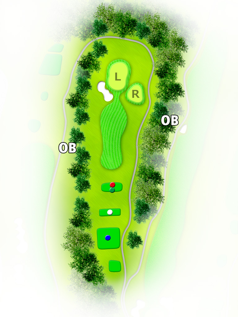亀岡ゴルフクラブ IN17番ホール コース図