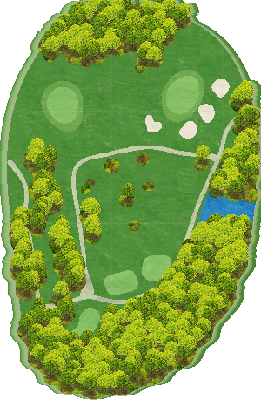 名神栗東カントリー倶楽部 IN16番ホール コース図