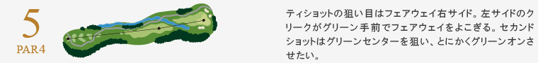 ゴールデンバレーゴルフ倶楽部 OUT5番ホール コース図