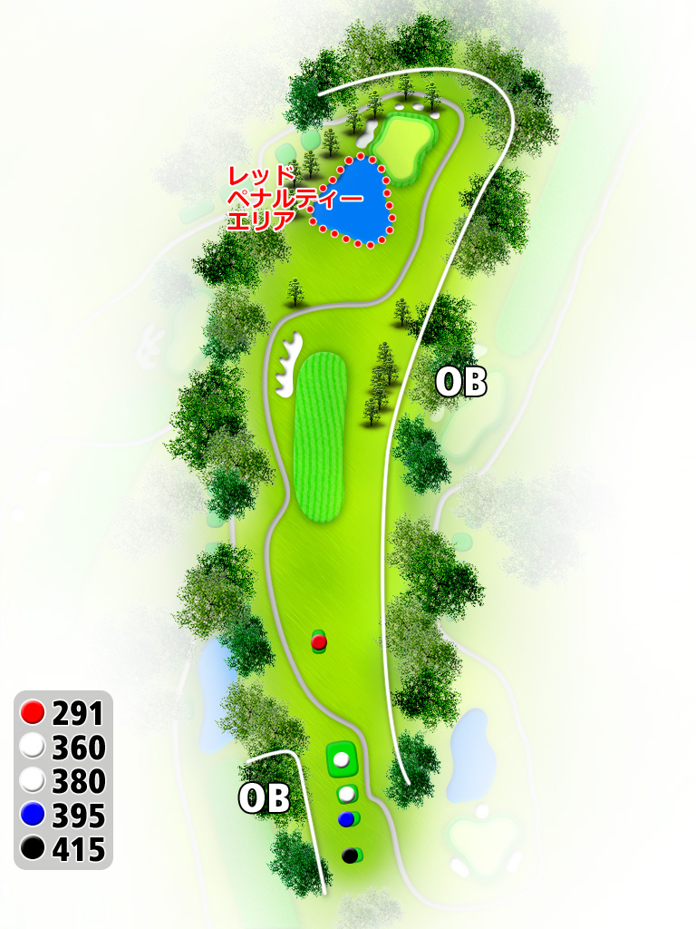 信濃ゴルフ倶楽部 OUT4番ホール コース図