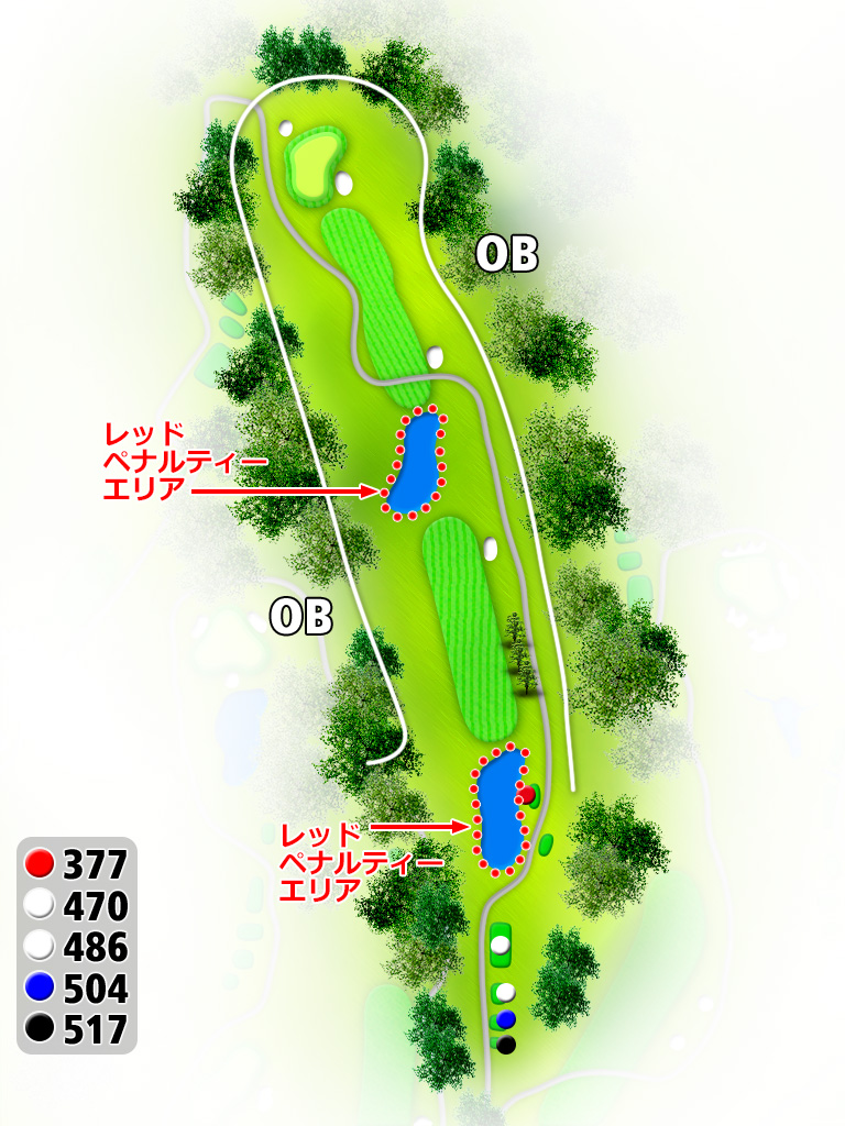 信濃ゴルフ倶楽部 OUT8番ホール コース図