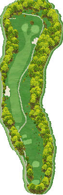 周防灘カントリークラブ OUT1番ホール コース図