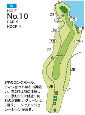 ピートダイゴルフクラブ ロイヤルコース IN10番ホール コース図