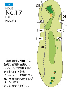 ピートダイゴルフクラブ ロイヤルコース IN17番ホール コース図
