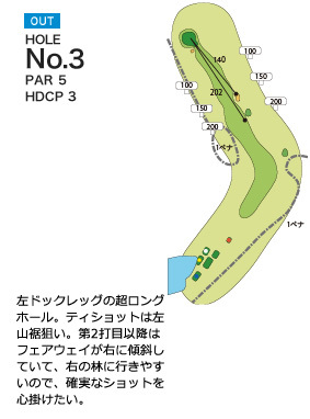 ピートダイゴルフクラブ ロイヤルコース OUT3番ホール コース図