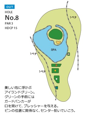 ピートダイゴルフクラブ ロイヤルコース OUT8番ホール コース図