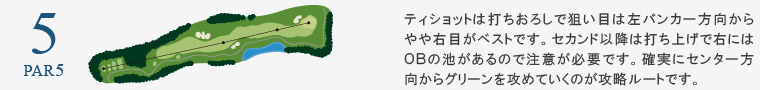 信楽カントリー倶楽部 杉山コース 東5番ホール コース図