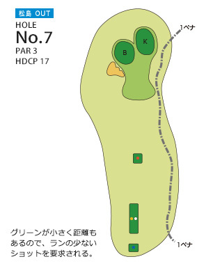 松島チサンカントリークラブ 松島・仙台コース 松島 OUT7番ホール コース図