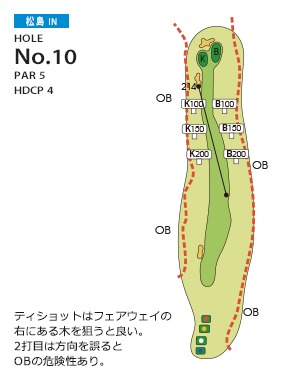 松島チサンカントリークラブ 松島・仙台コース 松島 IN10番ホール コース図