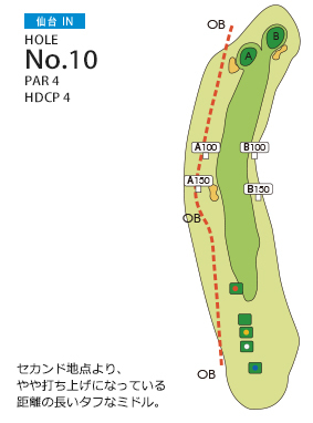 松島チサンカントリークラブ 松島・仙台コース 仙台 IN10番ホール コース図