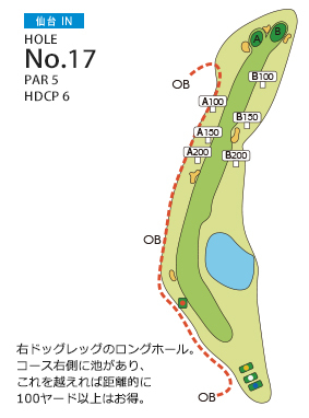 松島チサンカントリークラブ 松島・仙台コース 仙台 IN17番ホール コース図