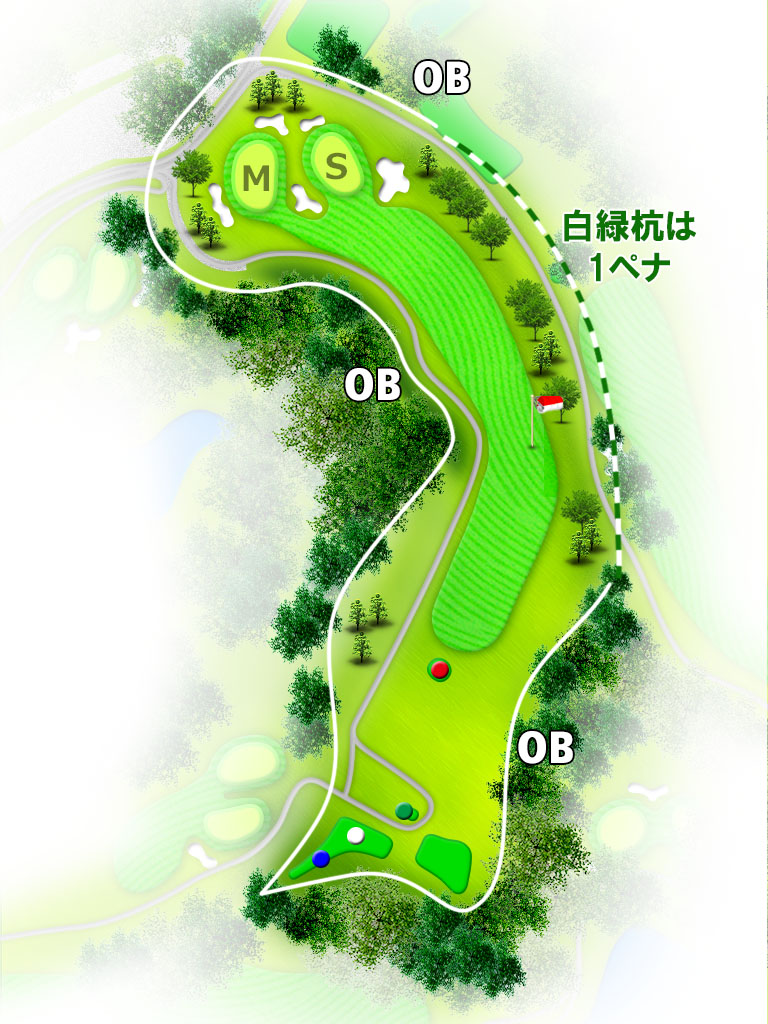 加西カントリークラブ IN18番ホール コース図