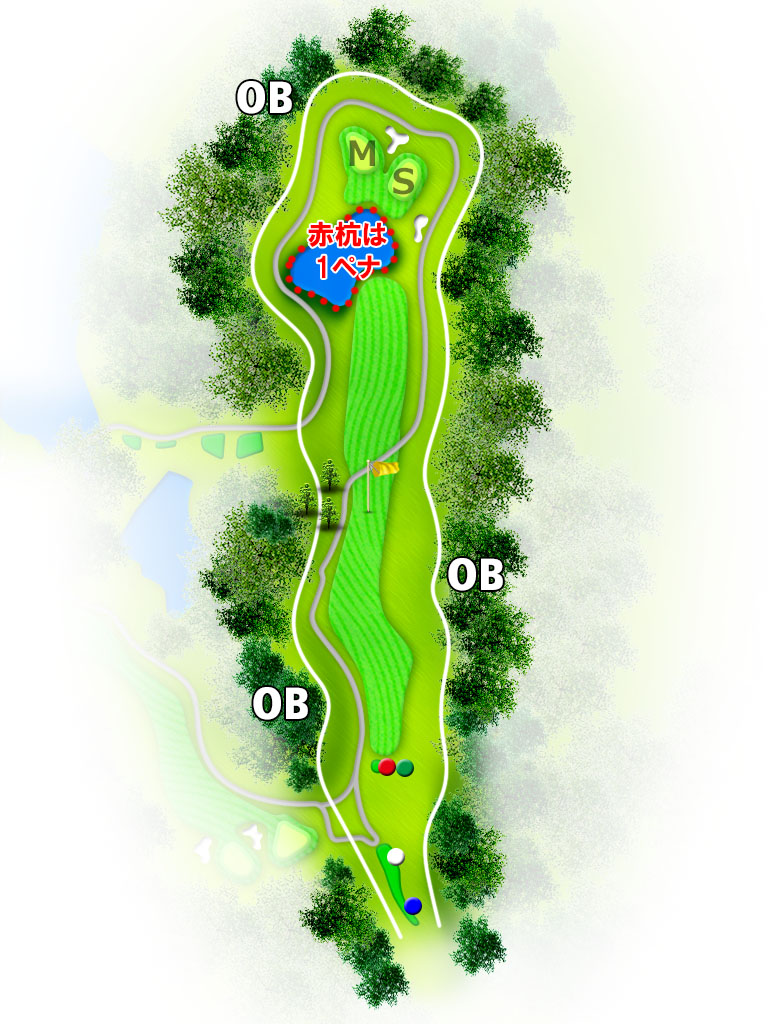 加西カントリークラブ OUT4番ホール コース図