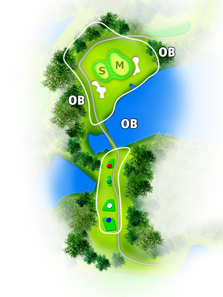 加西カントリークラブ OUT5番ホール コース図