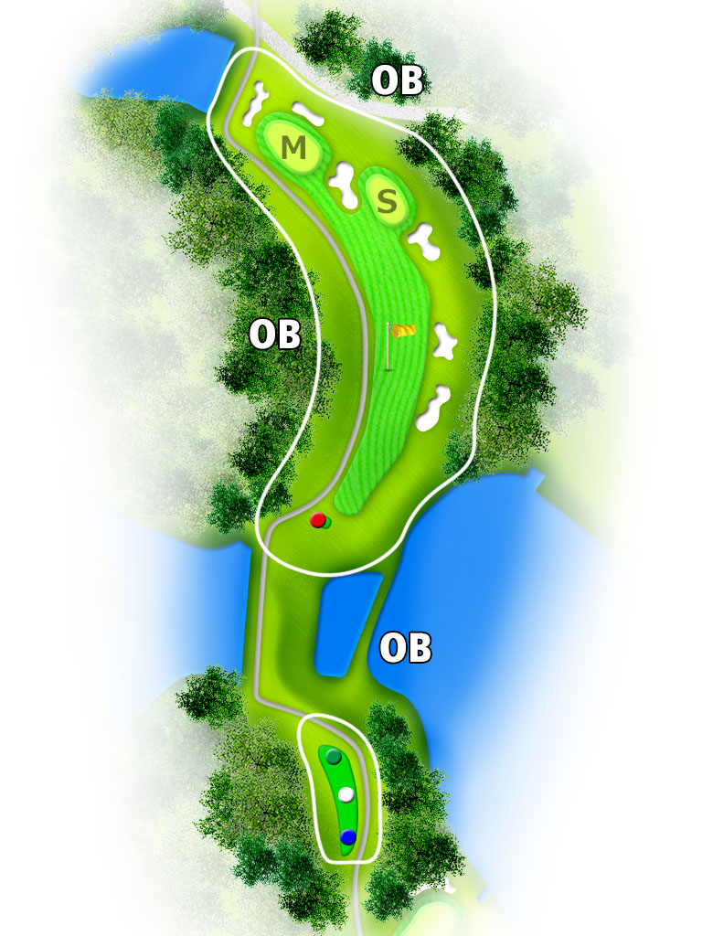 加西カントリークラブ OUT6番ホール コース図