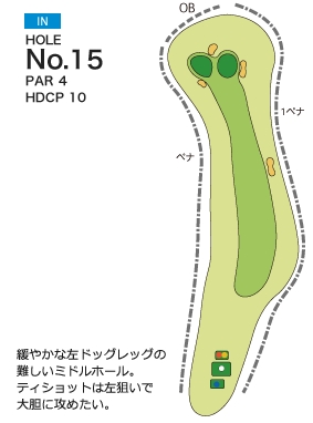松島チサンカントリークラブ 大郷コース IN15番ホール コース図