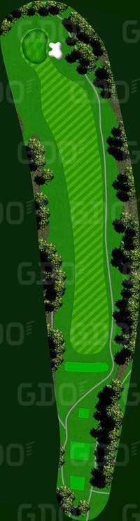 戸塚カントリー倶楽部 東OUT1番ホール コース図