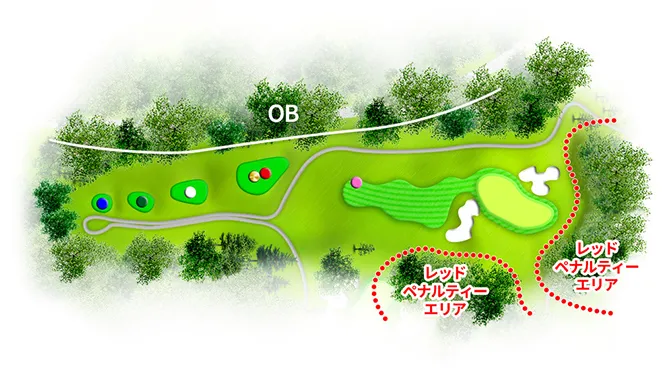 スプリングフィールドゴルフクラブ IN16番ホール コース図