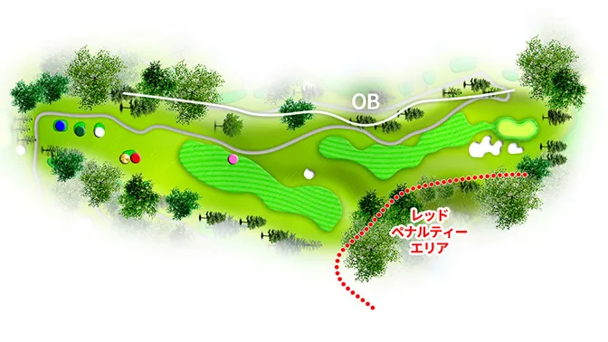 スプリングフィールドゴルフクラブ OUT2番ホール コース図