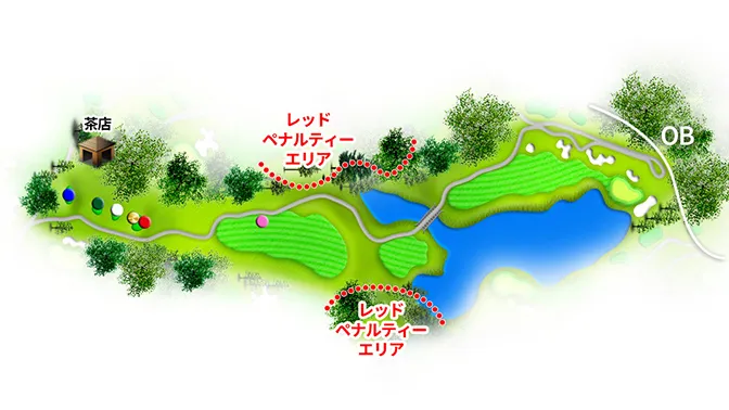 スプリングフィールドゴルフクラブ OUT5番ホール コース図