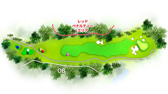 スプリングフィールドゴルフクラブ OUT6番ホール コース図