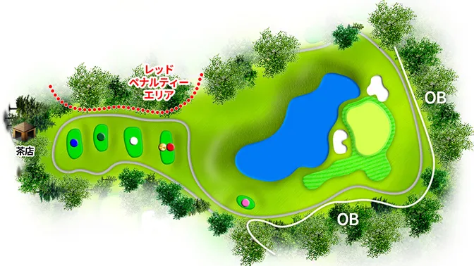 スプリングフィールドゴルフクラブ OUT7番ホール コース図