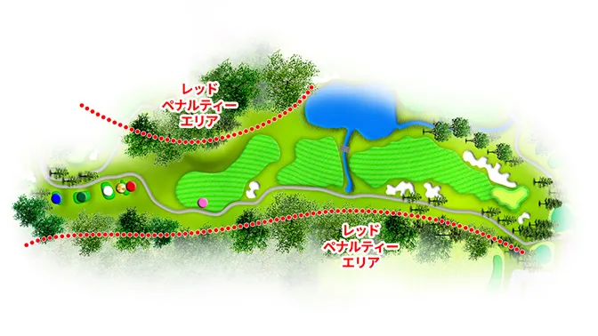 スプリングフィールドゴルフクラブ OUT9番ホール コース図