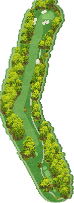 太平洋クラブ益子PGAコース OUT1番ホール コース図