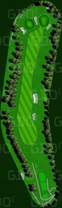湘南カントリークラブ OUT1番ホール コース図