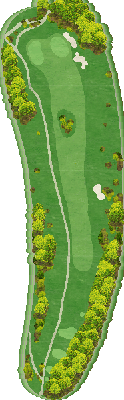 レイクランドカントリークラブ IN1番ホール コース図