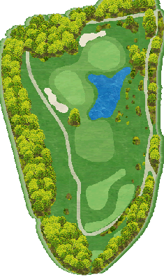 レイク相模カントリークラブ OUT2番ホール コース図