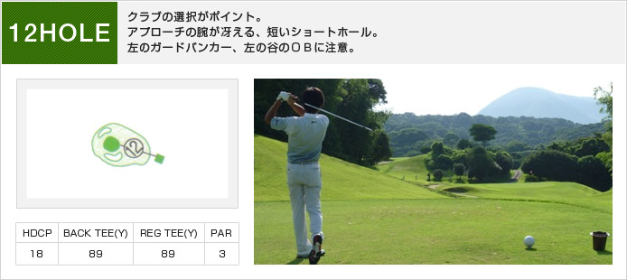 白木ゴルフ倶楽部 IN12番ホール コース図
