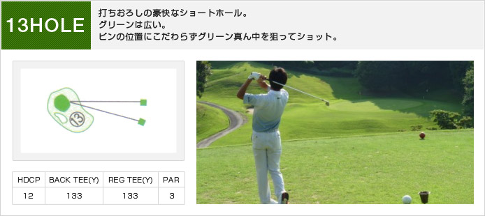 白木ゴルフ倶楽部 IN13番ホール コース図