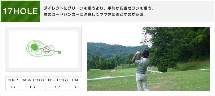 白木ゴルフ倶楽部 IN17番ホール コース図
