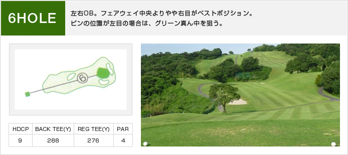 白木ゴルフ倶楽部 OUT6番ホール コース図